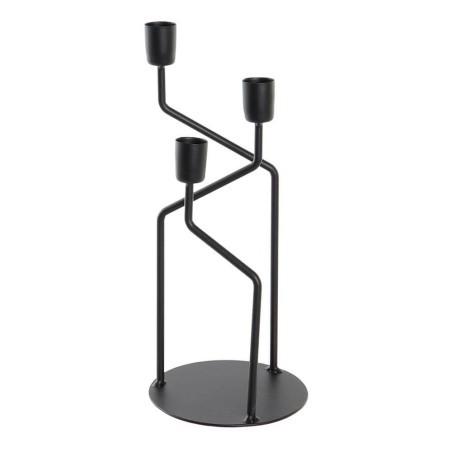 Candelabro decorativo - metal negro 12x12x27.5cm