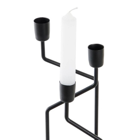 Candelabro decorativo - metal negro 12x12x27.5cm