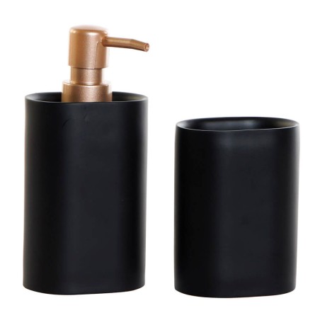 JUEGO DE BAÑO - 2 PIEZAS RESINA NEGRO