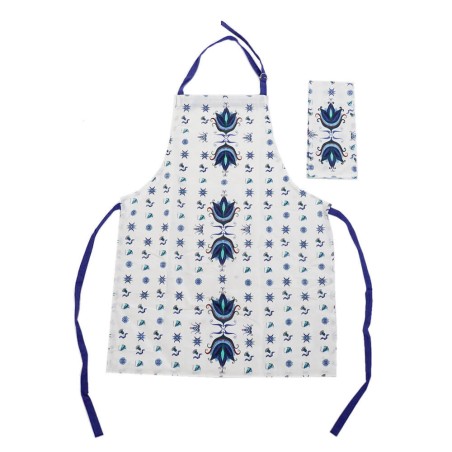 DELANTAL DE COCINA CON PAÑO - AZULEJOS