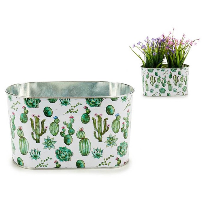 MACETERO OVAL CACTUS METAL 