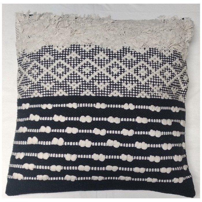COJIN 45X45CM NEGRO BOHO 
