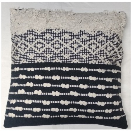 COJIN 45X45CM NEGRO BOHO 