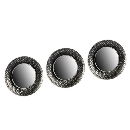 ESPEJO NEGRO PLATA REDONDO