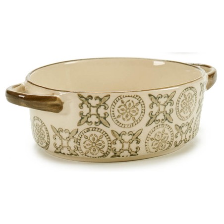 CAZUELA DE CERÁMICA OVALADA - GRIS