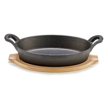 SARTEN DE HIERRO OVALADA CON BANDEJA