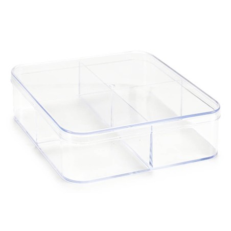 CAJA ORGANIZADOR TRANSPARENTE - 4 HUECOS TAPA