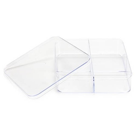CAJA ORGANIZADOR TRANSPARENTE - 4 HUECOS TAPA