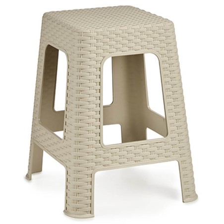 TABURETE BEIGE RATTAN 