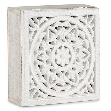 CAJA MADERA BLANCO CUADRADA 