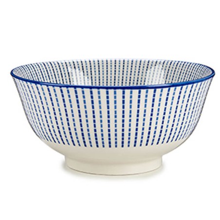BOWL PORCELANA 18 CM BLANCO- AZUL