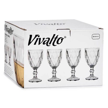 6 COPAS DE VINO 330ML DIAMANTE