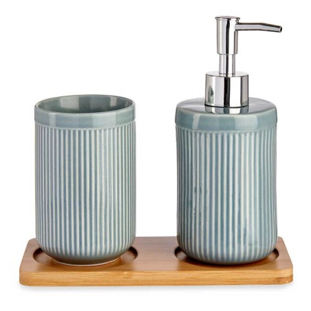 JUEGO DE BAÑO GRIS CON BANDEJA 2P