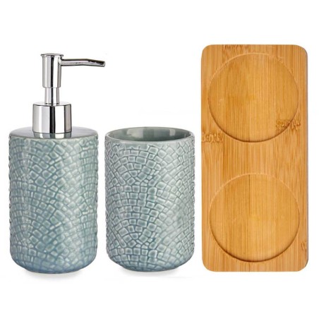 JUEGO DE BAÑO CON BANDEJA 2P CUADROS