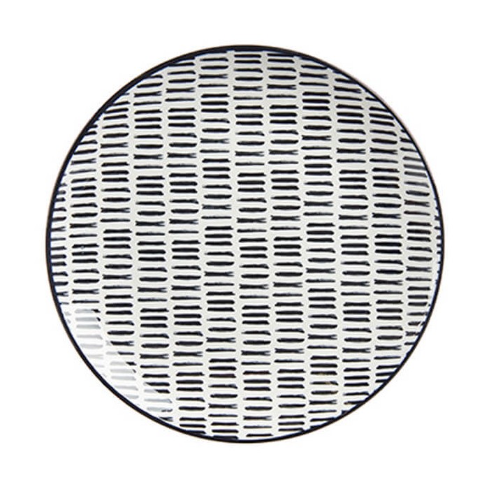 PLATO LLANO LINEAS NEGRAS 24CM
