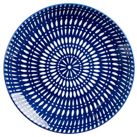 PLATO POSTRE AZUL CIRCULO 19,5CM
