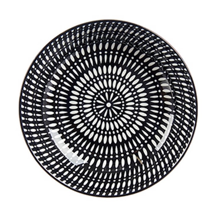 PLATO HONDO 20CM NEGRO ÉTNICO