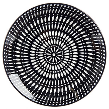 PLATO POSTRE NEGRO 19,5CM