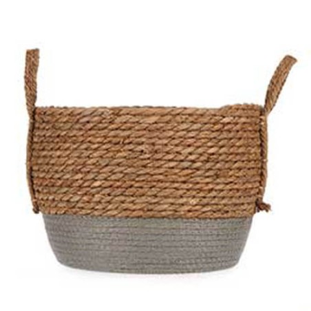 CESTO TRENZADO - GRIS ALGA 28X20CM