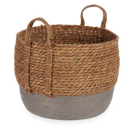 CESTO TRENZADO - GRIS ALGA 35X27CM