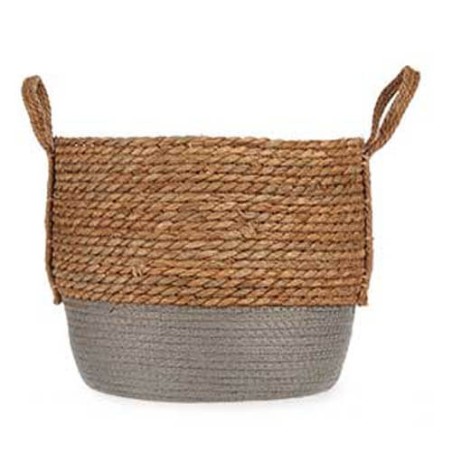 CESTO TRENZADO - GRIS ALGA 35X27CM