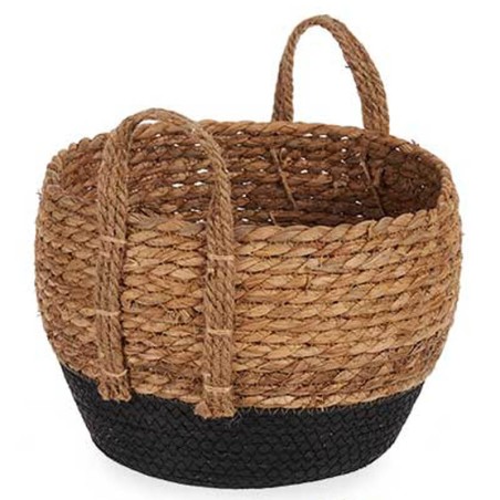 CESTO TRENZADO - NEGRO ALGA 25X17CM