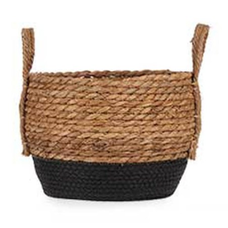 CESTO TRENZADO - NEGRO ALGA 25X17CM