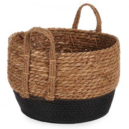 CESTO TRENZADO - NEGRO ALGA 28X20CM