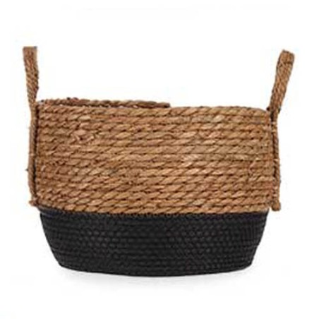 CESTO TRENZADO - NEGRO ALGA 28X20CM