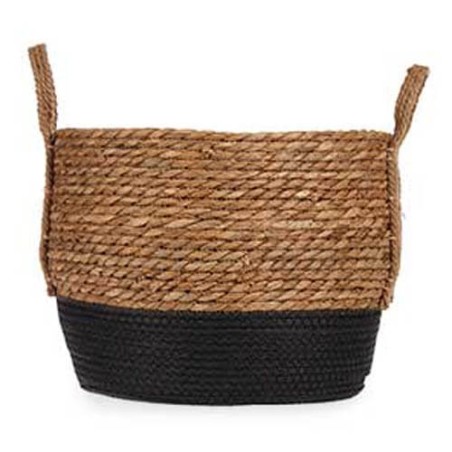 CESTO TRENZADO - NEGRO ALGA 35X27CM