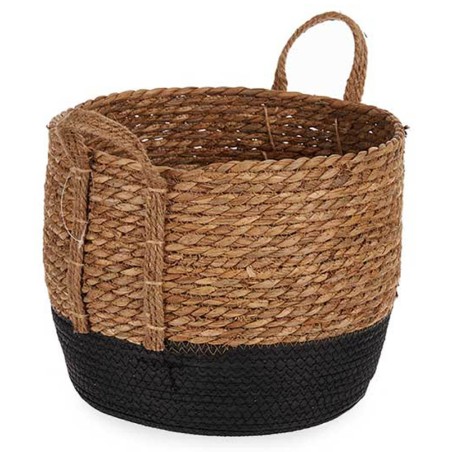 CESTO TRENZADO - NEGRO ALGA 35X27CM