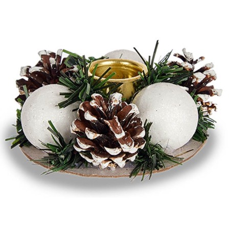 PORTAVELAS NAVIDAD 19CM