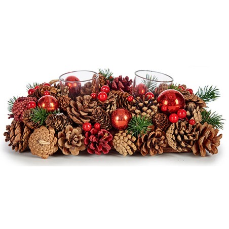 CENTRO MESA VELAS ROJAS 