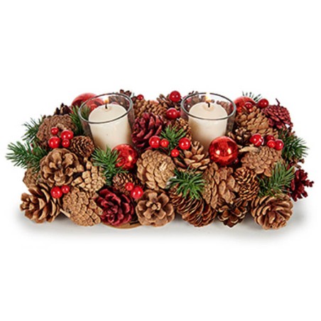 CENTRO MESA VELAS ROJAS 