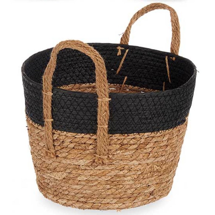CESTO TRENZADO - NEGRO ALGA 25X20CM