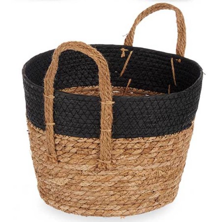 CESTO TRENZADO - NEGRO ALGA 25X20CM