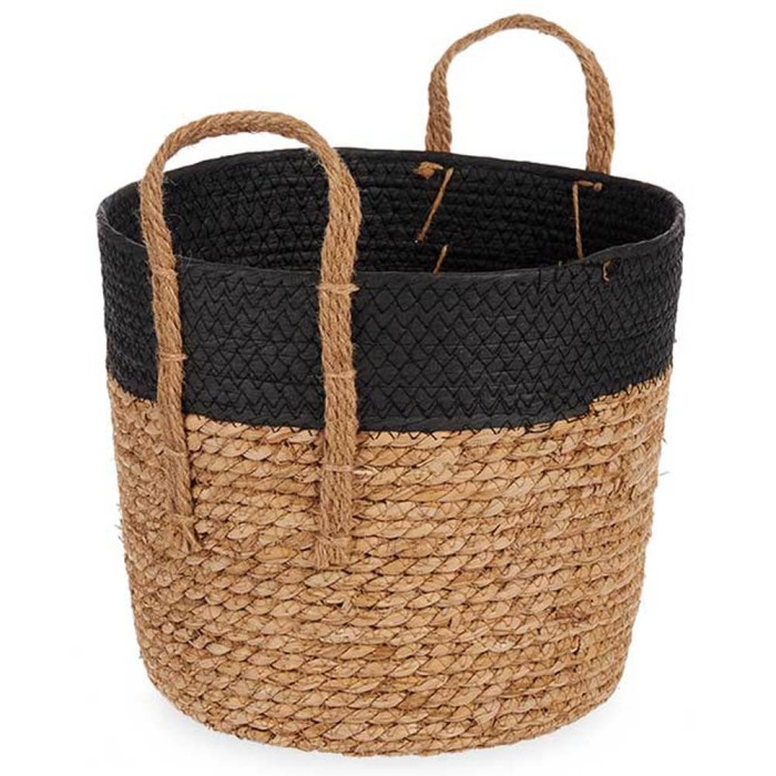 CESTO TRENZADO - NEGRO ALGA 25X30CM