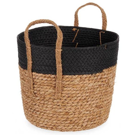 CESTO TRENZADO - NEGRO ALGA 25X30CM