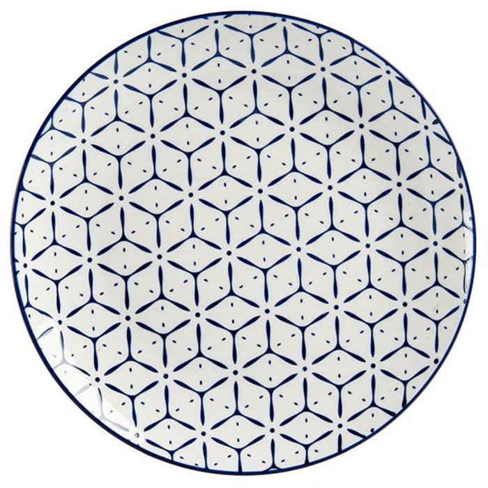 PLATO LLANO 24CM AZUL GRIEGO