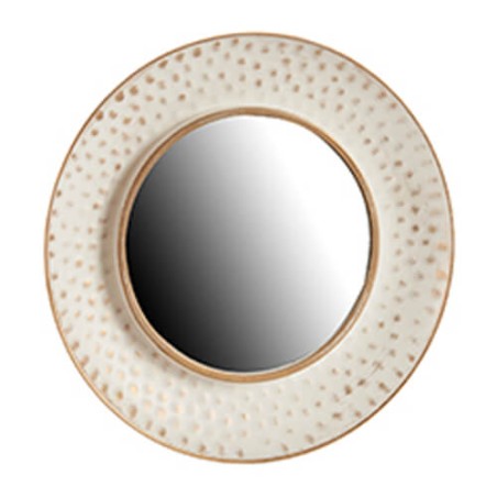 ESPEJO REDONDO - BLANCO DORADO 24,5CM