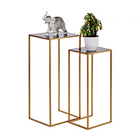 SOPORTE CUADRADO PARA PLANTAS - CRISTAL/METAL