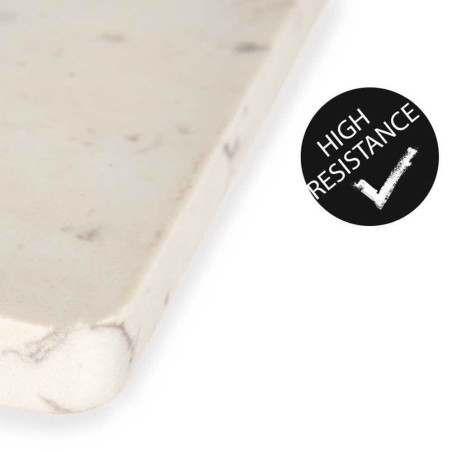 Tabla de corte - mármol blanco/madera