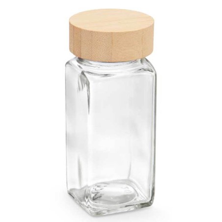 Bote especiero cristal bambú