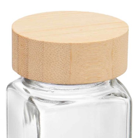 Bote especiero cristal bambú