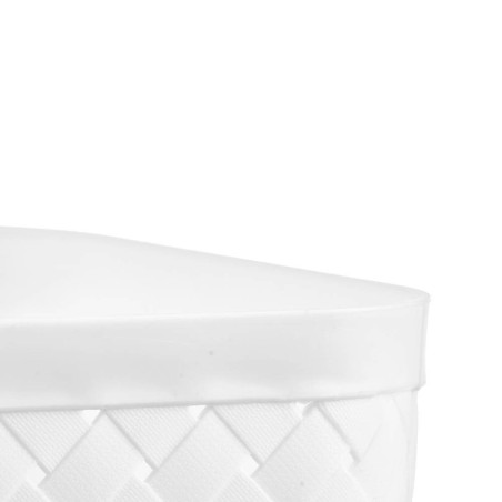 Papelera cuadrada blanca