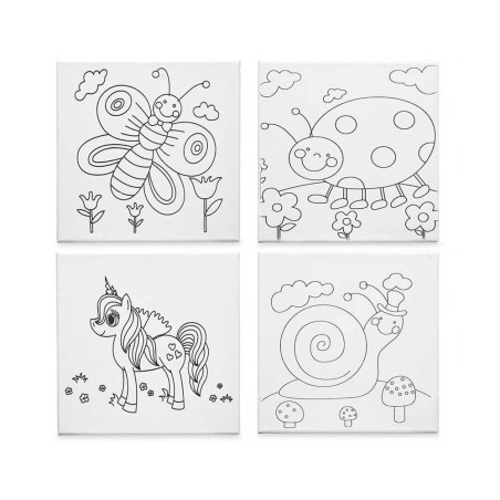 Lienzo manualidades animales 15x15cm