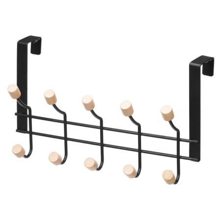 Percha puerta negra 10 pomos