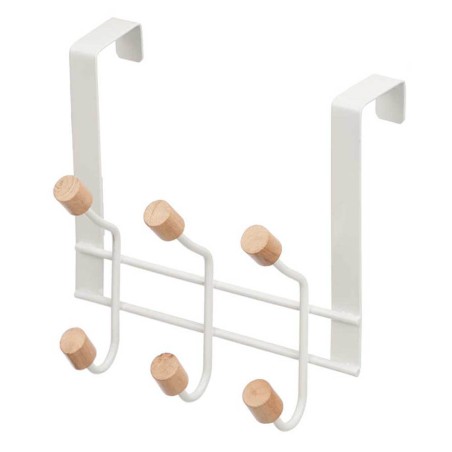 Percha puerta blanca 6 pomos