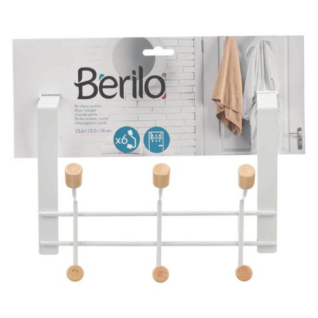 Percha puerta blanca 6 pomos