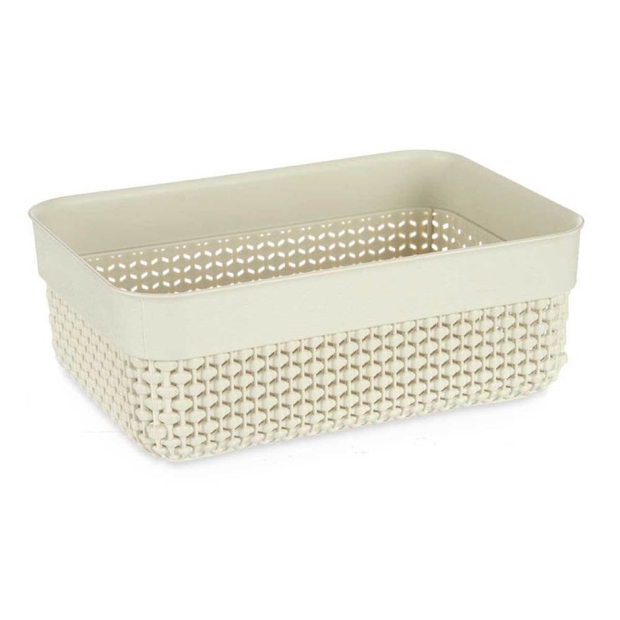 Cesta almacenaje beige 23,5x16,5x9cm